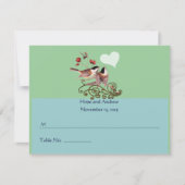 RSVP Chickadee Tortelduifjes Wedding Place Card (Voorkant)