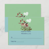 RSVP Chickadee Tortelduifjes Wedding Place Card (Voorkant / Achterkant)