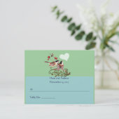 RSVP Chickadee Tortelduifjes Wedding Place Card (Staand voorkant)