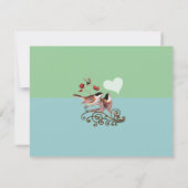 RSVP Chickadee Tortelduifjes Wedding Place Card Kaartje (Achterkant)