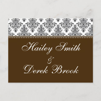 RSVP - Chocolade & Witte tekst Uitnodiging Briefkaart