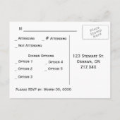 RSVP - Chocolade & Witte tekst Uitnodiging Briefkaart (Achterkant)
