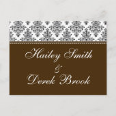 RSVP - Chocolade & Witte tekst Uitnodiging Briefkaart (Voorkant)