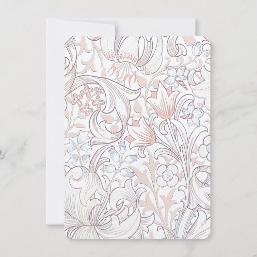 RSVP Classic Gouden Lelie Pastel Bruiloft Antwoord Kaart (Achterkant)