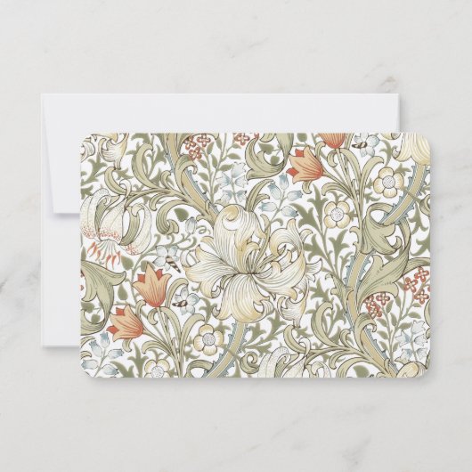 RSVP Classic Gouden Lelie Pastel Bruiloft Antwoord Kaart (Achterkant)