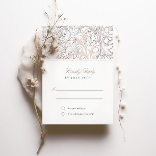 RSVP Classic Gouden Lelie Pastel Bruiloft Antwoord Kaart