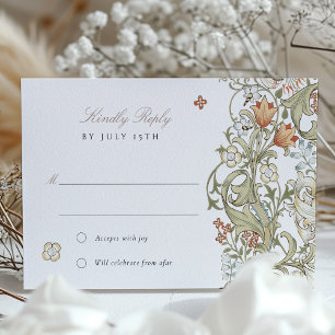 RSVP Classic Gouden Lelie Pastel Bruiloft Antwoord Kaart