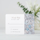 RSVP Classic Gouden Lelie Pastel Bruiloft Antwoord Kaart (Staand voorkant)