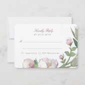 RSVP Classic Pioenen Huwelijksantwoord Kaart (Voorkant)