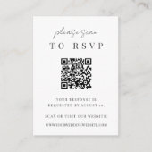 RSVP-code voor zwart-wit en modern script Informatiekaartje (Voorkant)