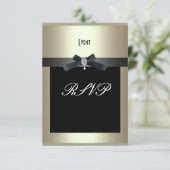 RSVP Corporate Event Formal Black Stropdas Champag (Staand voorkant)