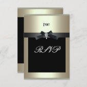 RSVP Corporate Event Formal Black Stropdas Champag (Voorkant / Achterkant)