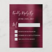 RSVP - Cranberry Bourgogne Wedding Response Kaart (Voorkant)