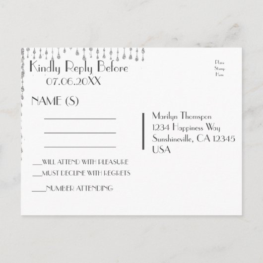 RSVP | Crystal Palace Uitnodiging Briefkaart (Achterkant)