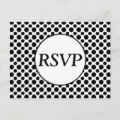 RSVP Custom Black Polka Dot Briefkaart (Voorkant)