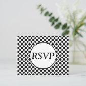 RSVP Custom Black Polka Dot Briefkaart (Staand voorkant)