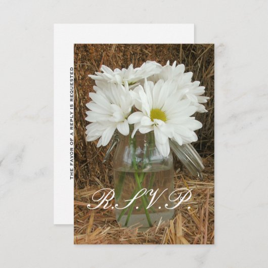 RSVP - Daisies in Mason Jar (Voorkant / Achterkant)