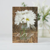 RSVP - Daisies in Mason Jar Kaartje (Staand voorkant)