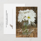 RSVP - Daisies in Mason Jar Kaartje (Voorkant / Achterkant)