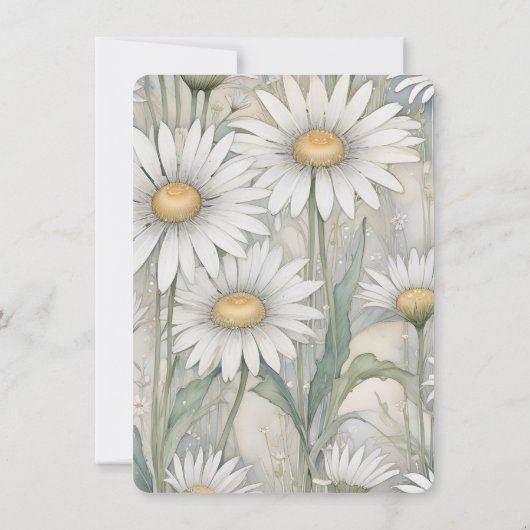 RSVP Daisies Wedding Reply Kaart (Achterkant)