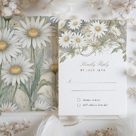 RSVP Daisies Wedding Reply Kaart