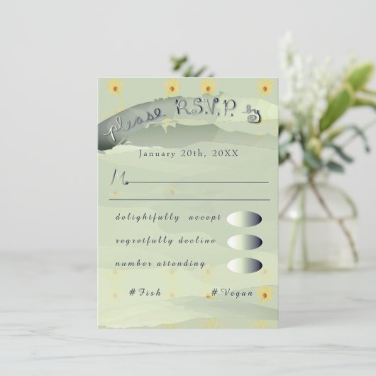 RSVP Daisy en Grey Enclosure Informatiekaartje (Staand voorkant)