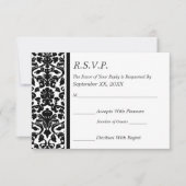 RSVP Damask Black en White Wedding (Voorkant)