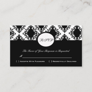 RSVP Damask  Custom Wedding Response Kaart
