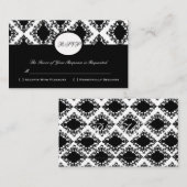 RSVP Damask Custom Wedding Response Kaart (Voorkant / Achterkant)