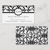 RSVP Damask  Custom Wedding Response Kaart (Voorkant / Achterkant)