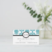 RSVP Damask  Custom Wedding Response Kaart (Staand voorkant)