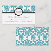 RSVP Damask  Custom Wedding Response Kaart (Voorkant / Achterkant)