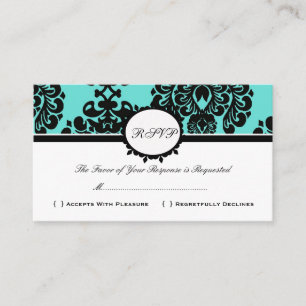 RSVP Damask  Custom Wedding Response Kaart