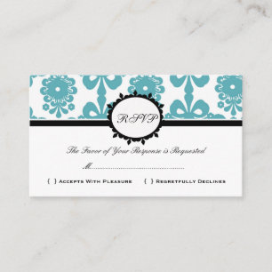 RSVP Damask -kaart voor aangepaste bruiloft Informatiekaartje