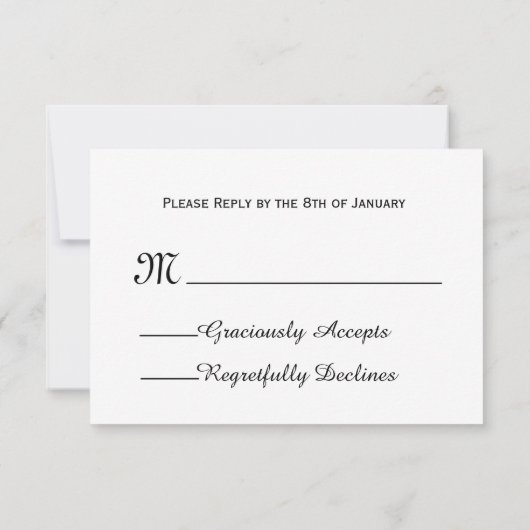 RSVP Damask Wedding V09 (zwart en rood) (Achterkant)