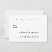 RSVP Damask Wedding V09 (zwart en rood) Kaartje (Achterkant)