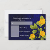 RSVP Dark Blue en Yellow Rose Wedding (Voorkant)