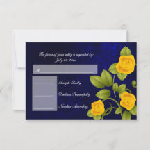 RSVP Dark Blue en Yellow Rose Wedding