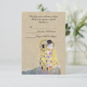 RSVP "De Kus" Gouden Bruiloft Klimt Kaartje (Staand voorkant)