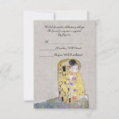 RSVP "De Kus" Klimt Art Nouveau Bruiloft Kaart (Voorkant)