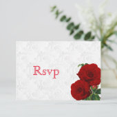 RSVP Deep Red Rose Bloemen Bruiloft (Staand voorkant)