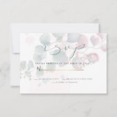RSVP | Delicate Waterverf Eucalyptus gebladerte Kaart (Voorkant)