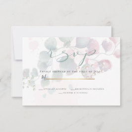 RSVP | Delicate Waterverf Eucalyptus gebladerte Kaart