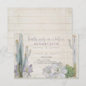 RSVP Desert Cactus Succulent Moderne Typografie Kaartje (Voorkant / Achterkant)