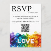 🌈 RSVP+Details LGBTQ met liefde geschilderd Informatiekaartje (Voorkant)