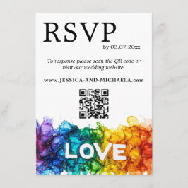 🌈 RSVP+Details LGBTQ met liefde geschilderd Informatiekaartje