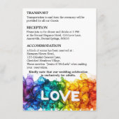 🌈 RSVP+Details LGBTQ met liefde geschilderd Informatiekaartje (Achterkant)
