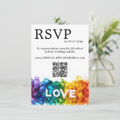 🌈 RSVP+Details LGBTQ met liefde geschilderd Informatiekaartje (Staand voorkant)