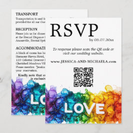 🌈 RSVP+Details LGBTQ met liefde geschilderd Informatiekaartje