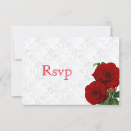 RSVP Dieprode Roos Bloem Huwelijk Kaartje